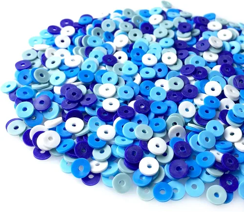 Miniatura 12 de 2000 cuentas de vinilo Heishi planas, redondas, de arcilla polimérica, espaciadoras para hacer pulseras, collares, aretes, accesorios, bricolaje