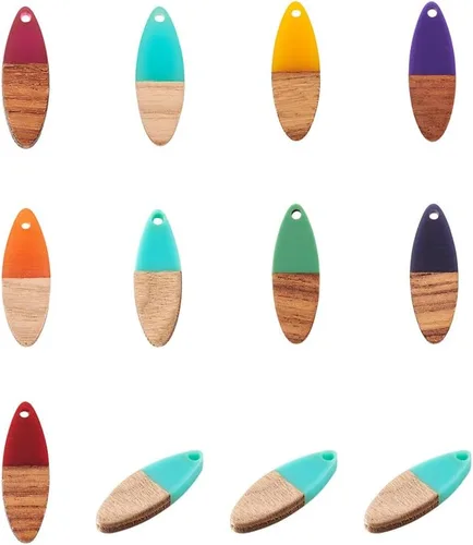 Miniatura 7 de Mega Pet Colgante de resina y madera de nogal para hacer joyas de bricolaje