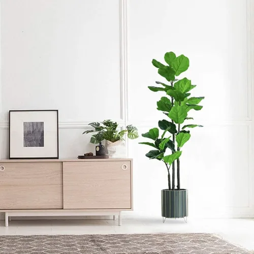 Miniatura 6 de Plantas falsas, árbol artificial, rama de árbol artificial nórdico, ficus lyrata, árbol de banano falso para el hogar, jardín, decoración de bonsái