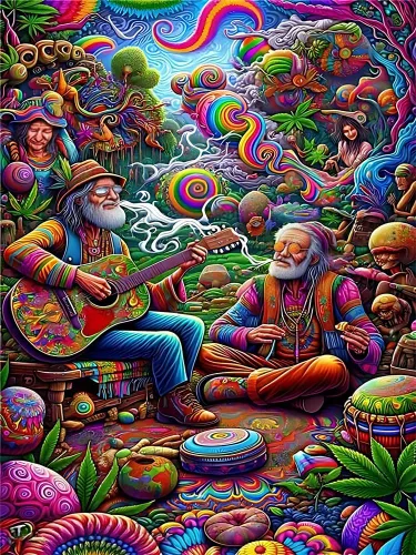 Miniatura 34 de EIBEILI Kits de Arte de Diamantes para Adultos - Paquete de 3 Hippie Hippy Alienígena, Arcoíris Estrellado, Kits de Pintura de Diamantes de Gnomo