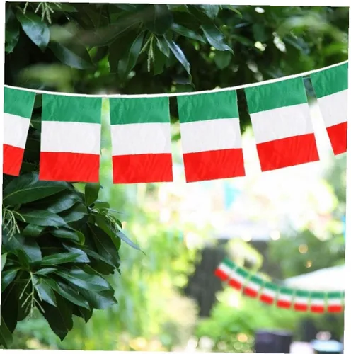 Miniatura 4 de 16.4 ft Bandera italiana Bunting poliéster Italia Bunting Decoración para eventos deportivos Fiestas callejeras Festivales y celebraciones 5.5x8.3 in