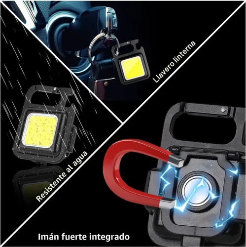 Miniatura 5 de MAKDAK COB Linterna Recargable de Llavero 2Pack, Luz de Trabajo LED Super Brillante de Alto Lúmen con Imán, Clip, Abrebotellas para Paseos