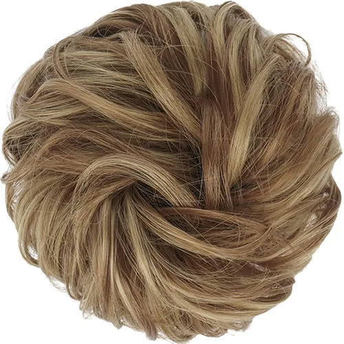 Miniatura 2 de FESHFEN Pieza de Cabello de Moño Desordenado - Extensiones Elásticas Onduladas Rizadas de Moño Scrunchies Sintético Chignon Postizos para Mujeres