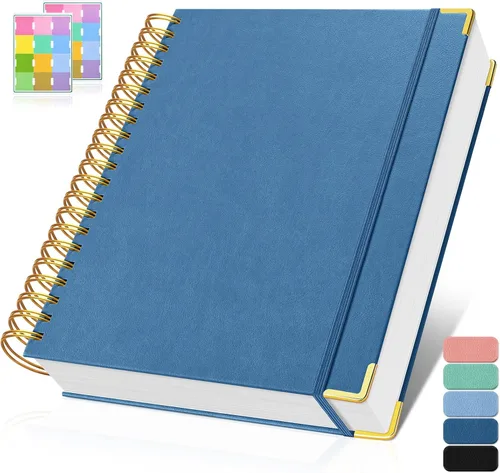 Miniatura 11 de Cuaderno espiral 8.5" x 11", 300 páginas numeradas cuadernos rayados de tamaño universitario con contenido, 100GSM cuaderno grueso para mujeres