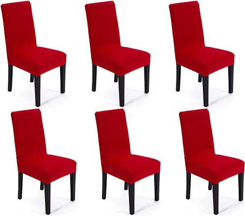 Miniatura 10 de Funda protectora de tela de elastano elástica extraíble y lavable para silla de comedor (color aguamarina, 6)