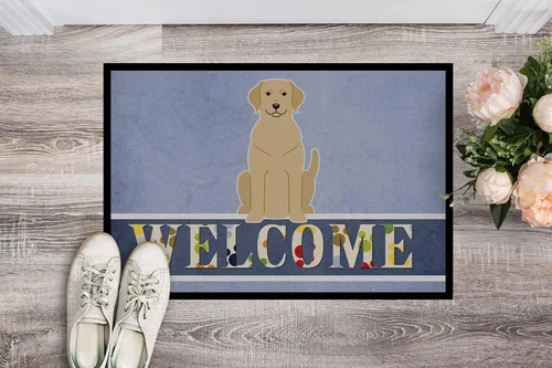 Miniatura 2 de Caroline's Treasures BB5636MAT - Tapete de bienvenida de 18 x 27 pulgadas, color amarillo, para interiores y exteriores, para entrada, Labrador