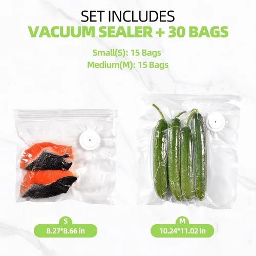 Miniatura 5 de VENMATE Bolsas reutilizables selladoras al vacío, paquete de 15 unidades sin BPA de 8 x 8 pulgadas, grado comercial de alta resistencia, a prueba