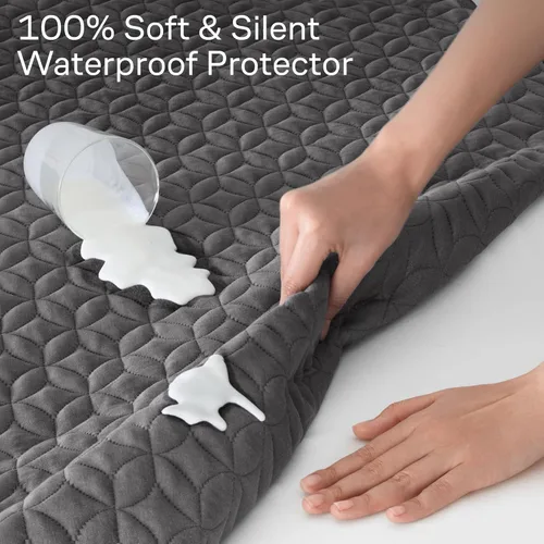 Miniatura 2 de 100% Waterproof Twin Mattress Protector - 360 Protection Against Spills, Stains & Accidents for Parents & Pet Owners - Noiseless & Cooling Viscose