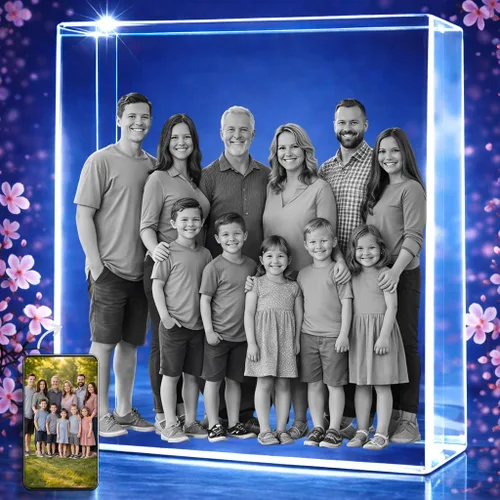 Miniatura 8 de STRONGUS Regalo de Navidad con foto de cristal 3D, imagen grabada personalizada en cristal, recuerdo único de vacaciones para papá, mamá, él, ella