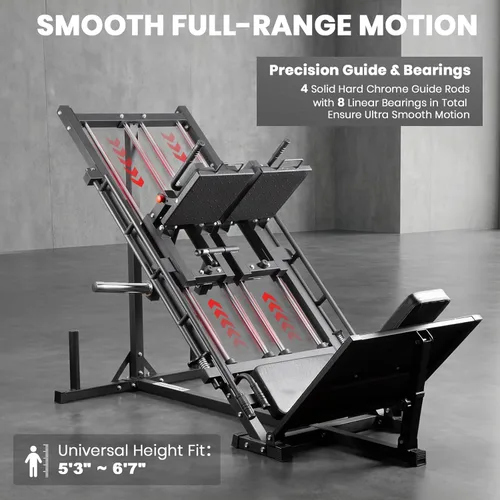Miniatura 6 de LIONSCOOL Upgraded 3-in-1 Leg Press Hack Squat Machine with Weight Storage, Professional Adjustable Iso-Lateral Trainer with Linear Bearing for Home