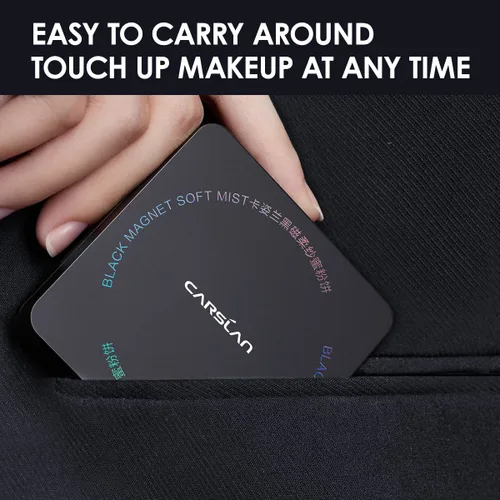 Miniatura 9 de CARSLAN Polvo prensado impermeable para la cara compacto, control de aceite de larga duración de 24H Polvo fijador prensado sin talco, libre de 01