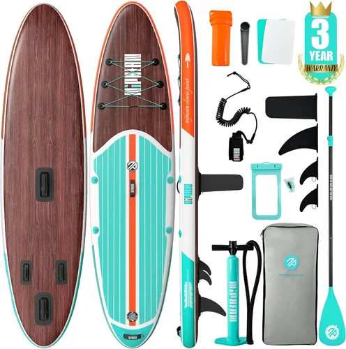 Miniatura 28 de Niphean Tabla de remo inflable con accesorios de SUP, cubierta de EVA antideslizante, tablas de remo inflables de 10 pies 6 pulgadas para adultos