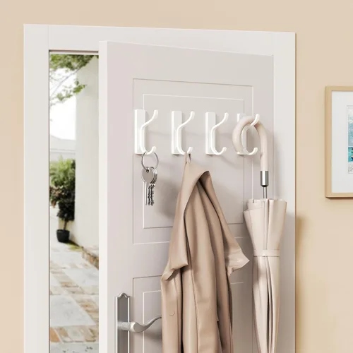 Miniatura 9 de pickpiff Ganchos de Pared Adhesivos para Abrigos - Percha de Puerta Resistente Stick-On, Gancho de Metal para Colgar Toalla, Bolso, Bata, Mochila