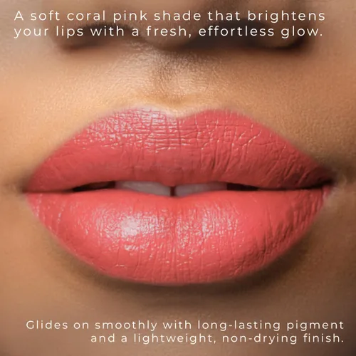 Miniatura 3 de Honeybee Gardens Truly Natural - Lápiz labial de larga duración, bermudas, rosa coral medio mate, naturalmente hidratante y nutritivo, vegano, sin