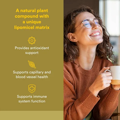 Miniatura 2 de Natural Factors Quercetina LipoMicel Matrix - Apoya la salud inmune y la salud capilar - Suplemento de apoyo antioxidante con quercetina altamente