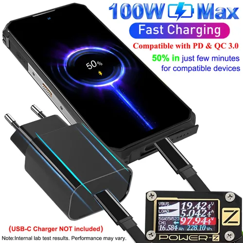 Miniatura 5 de Cable de carga rápida USB-C a USB-C de 100 W compatible con iPhone 16 15 Pro Max, Galaxy S25 S24 S23, Pixel 9 8, cable de punta tipo C de 0.394