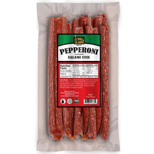 Miniatura 18 de Long John Snacks Palitos de salami secos – Paquete a granel de palitos de carne ahumada con alto contenido de proteínas, hechos a mano con cortes