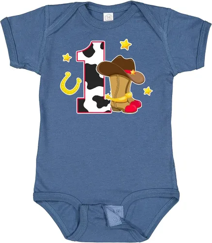 Miniatura 4 de inktastic Body de bebé de vaquero para cumpleaños de 1 año con botas de vaquero