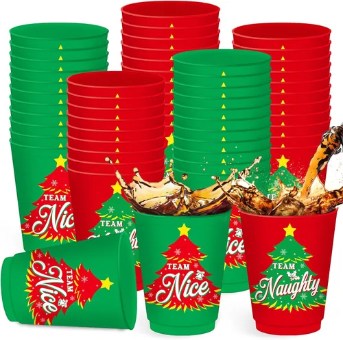 Miniatura 8 de Nuenen 24 vasos de Navidad reutilizables de 16 onzas para chocolate caliente, café, cerveza, helado, invierno, fiesta de Navidad, suministros