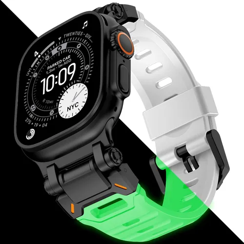 Miniatura 28 de KADES Correa deportiva resistente de TPU para Apple Watch Ultra 3/2/1 de 1.929 in, conectores metálicos para Apple Watch Series 11/10/SE3 de 1.81