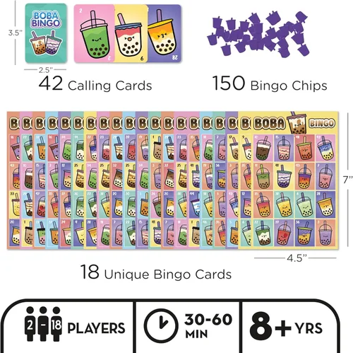 Miniatura 2 de Aquarius Juego de bingo Boba, juego de bingo familiar para niños, adolescentes y adultos, 2-18 jugadores, a partir de 8 años, 30-60 minutos, juego