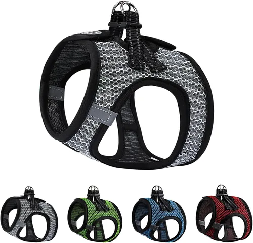 Miniatura 8 de Arnés para perros – Chaleco transpirable para cachorros para perros pequeños, arnés de malla para gatos (negro, S)
