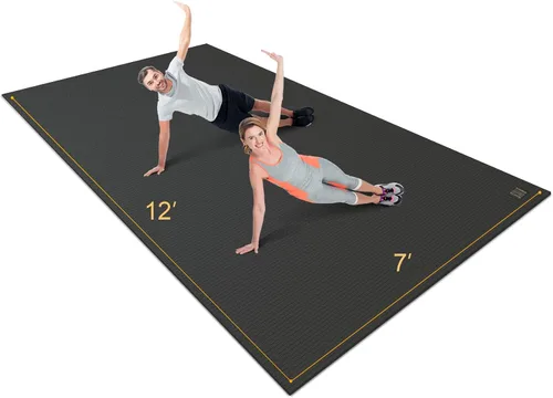 Miniatura 8 de Gxmmat Extra Wide Large Exercise Mat 12'x7'/10'x7/8'x7(7mm), Thick Workout Mats for Home Gym Flooring, High-Density Durable Cardio Mat, Shoe