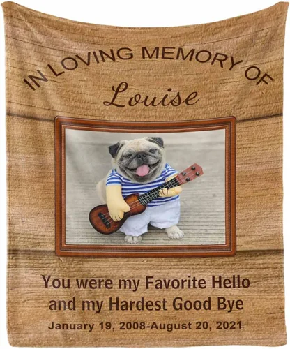 Miniatura 16 de in Loving Memory of Dog - Manta de memoria personalizada de collage de fotos de mascotas, manta suave y manta de 30 x 40 pulgadas, regalo