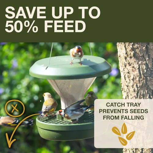 Miniatura 2 de SWISSINNO Comedero para pájaros – Comedero colgante para pájaros sin desorden para exteriores – Smart Birds Davos a prueba de derrames, cardenales