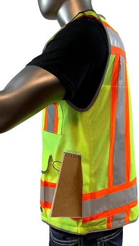 Miniatura 7 de REXZUS A Chaleco Reflectante Clase 2 Heavy Woven Dos Tonos Ingeniero Hi Viz Chaleco de Seguridad 3M 8712 Cinta Amarillo