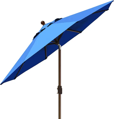 Miniatura 8 de EliteShade USA - Sombrilla de 9 pies para patio, sombrilla de mesa para exteriores con ventilación, no se decolora durante 10 años, Azul Real