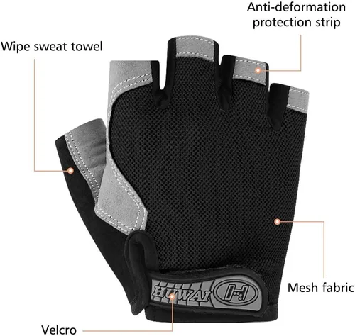 Miniatura 3 de Accmor Guantes de ciclismo para hombres y mujeres, guantes de bicicleta de medio dedo, guantes de bicicleta MTB, guantes antideslizantes que