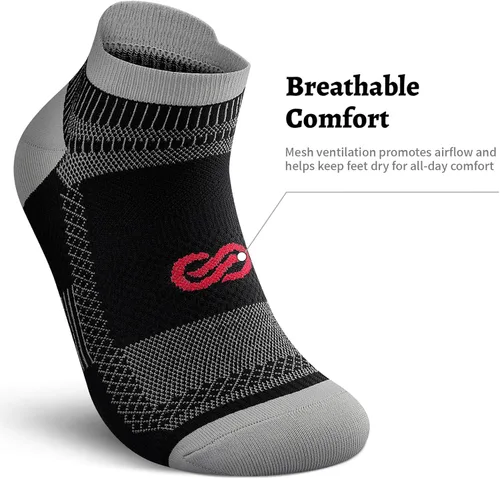 Miniatura 6 de Calcetines de compresión al tobillo PAPLUS para hombres y mujeres 2/4/6 pares, calcetín de compresión de corte bajo para correr con soporte