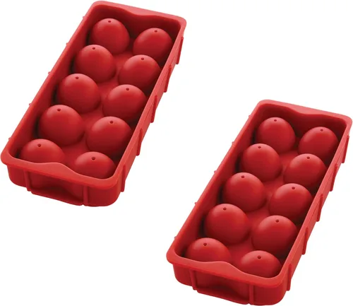 Miniatura 10 de HIC Kitchen Cannonball - Bandeja de silicona para cubitos de hielo, antiadherente, esferas grandes Silicona de grado alimenticio, hace 10 bolas