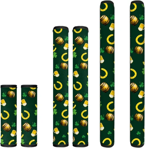 Miniatura 8 de Juego de 6 fundas para manijas de puerta con diseño de margaritas y flores americanas, 4 de julio, Día de la Independencia, fundas para manijas
