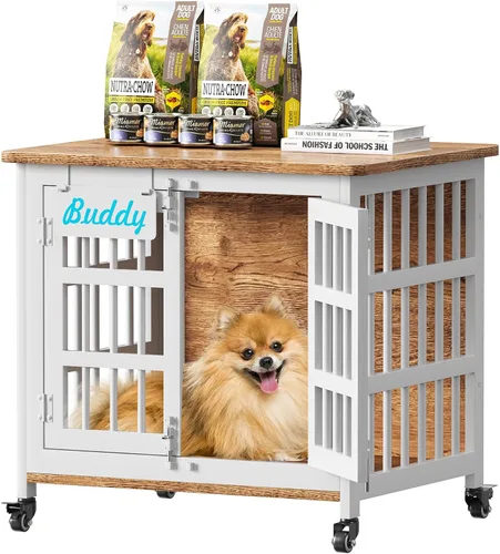 Miniatura 22 de EasyCom mueble de jaula para perros de 41"/33"/27" con etiqueta de nombre, perrera para perros de interior resistente para perros medianos, jaula