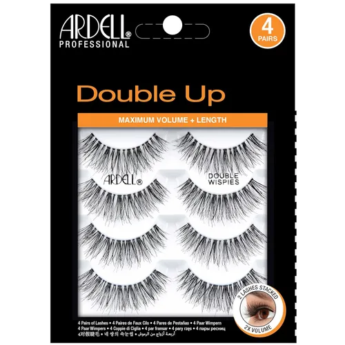Miniatura 6 de Ardell Double Up Wispies - Pestañas postizas dramáticas de volumen completo, reutilizables y fáciles de aplicar, color negro, 4 pares