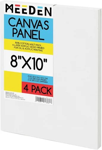 Miniatura 18 de MEEDEN Paquete de 12 tableros de lona 100% algodón para pintar, paneles de lienzo en blanco de 5 x 7 pulgadas para pintura al óleo y acrílica