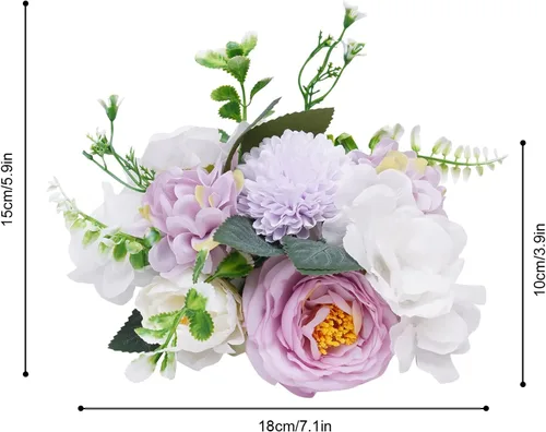 Miniatura 6 de DYRABREST Bolas de flores de boda para centros de mesa, 10 piezas de flores artificiales falsas de plástico para centros de mesa de boda, ramo