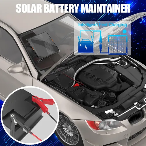 Miniatura 8 de OYMSAE Cargador de batería de coche de panel solar de 20 W 12 V, portátil, impermeable, cargador de batería y mantenedor para automóvil, barco