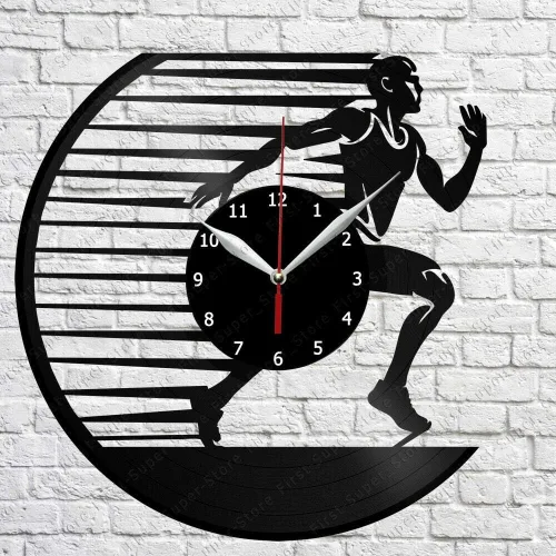 Reloj de pared de vinilo para corredor, registro LP, decoración del hogar, arte hecho a mano, regalo de personalidad (tamaño: 12 pulgadas, color: