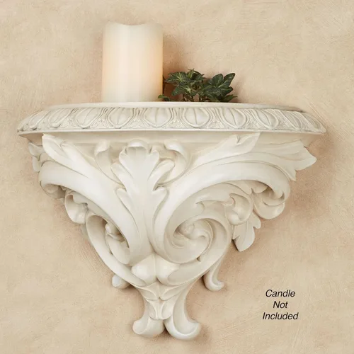 Miniatura 2 de Touch of Class Clareville - Estante de pared con hojas de acanto blanco antiguo Decoración de estilo victoriano