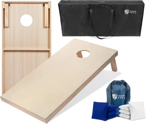 Miniatura 68 de Tailgating Pros Tablas para juego de cornhole - 4 x 2 pies y 3 x 2 pies. Juego de cornhole con estuche de transporte y juego de 8 bolsas de maíz