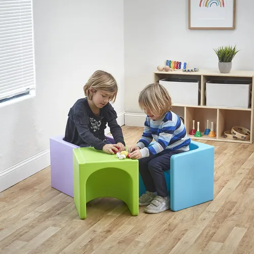 Miniatura 9 de ECR4Kids Tri-Me 3 en 1 silla cubo, muebles para niños, color morado claro Púrpura claro