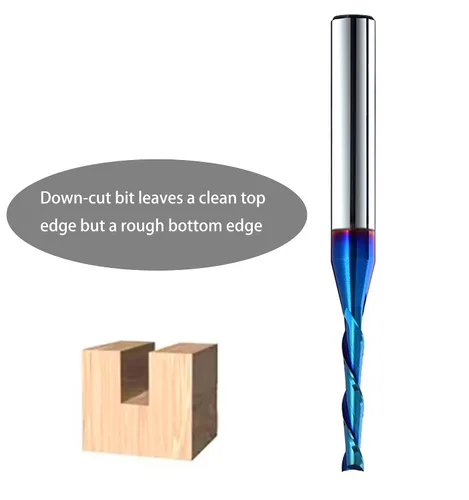 Miniatura 3 de BRD204 Broca de enrutador de inmersión en espiral de carburo sólido 2 flautas corte CNC Router Bits Molino de extremo NACO recubierto 1/8 "CD X 3/4