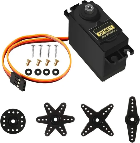 Miniatura 2 de 4 piezas MG995 RC Servo Moto Metal Gear Servo de alta velocidad Motor servo digital compatible con coche inteligente robot, barco, helicóptero RC