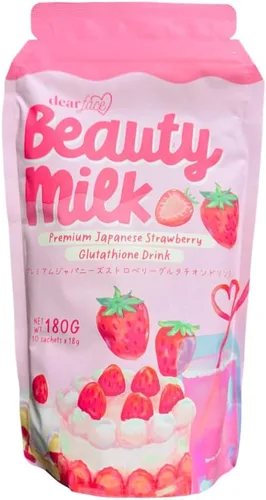 Beauty Milk - Bebida japonesa de colágeno fresa, 50.000 mg de colágeno hidrolizado, 6.3 onzas (paquete de 1)