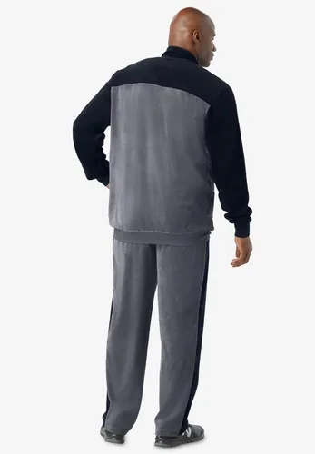 Miniatura 2 de KingSize Chándal de terciopelo grande y alto con bloques de color para hombre