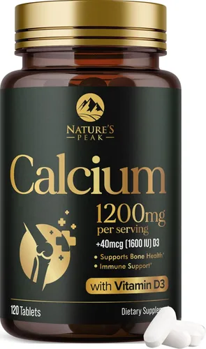 Miniatura 12 de Calcio 1200 mg por porción con vitamina D3 – Suplemento de salud ósea, vitamina D y suplementos de calcio para mujeres y hombres – hueso, dientes