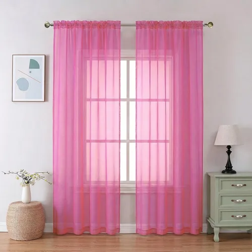 Miniatura 157 de Aiyufeng 2 paneles de cenefa transparente negra de 14 pulgadas de largo, cortinas cortas negras transparentes para dormitorio, cortinas de cocina